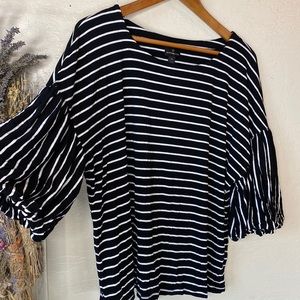 Worthington sleeve striped blouse